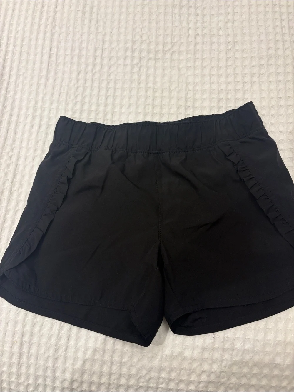 Old Navy Girls' Black and Coral Elastic-Waist Active Shorts